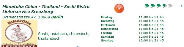 Vorbestellservice Mimatoha China-Thai-Sushi-Bistro Lieferservice Kreuzberg